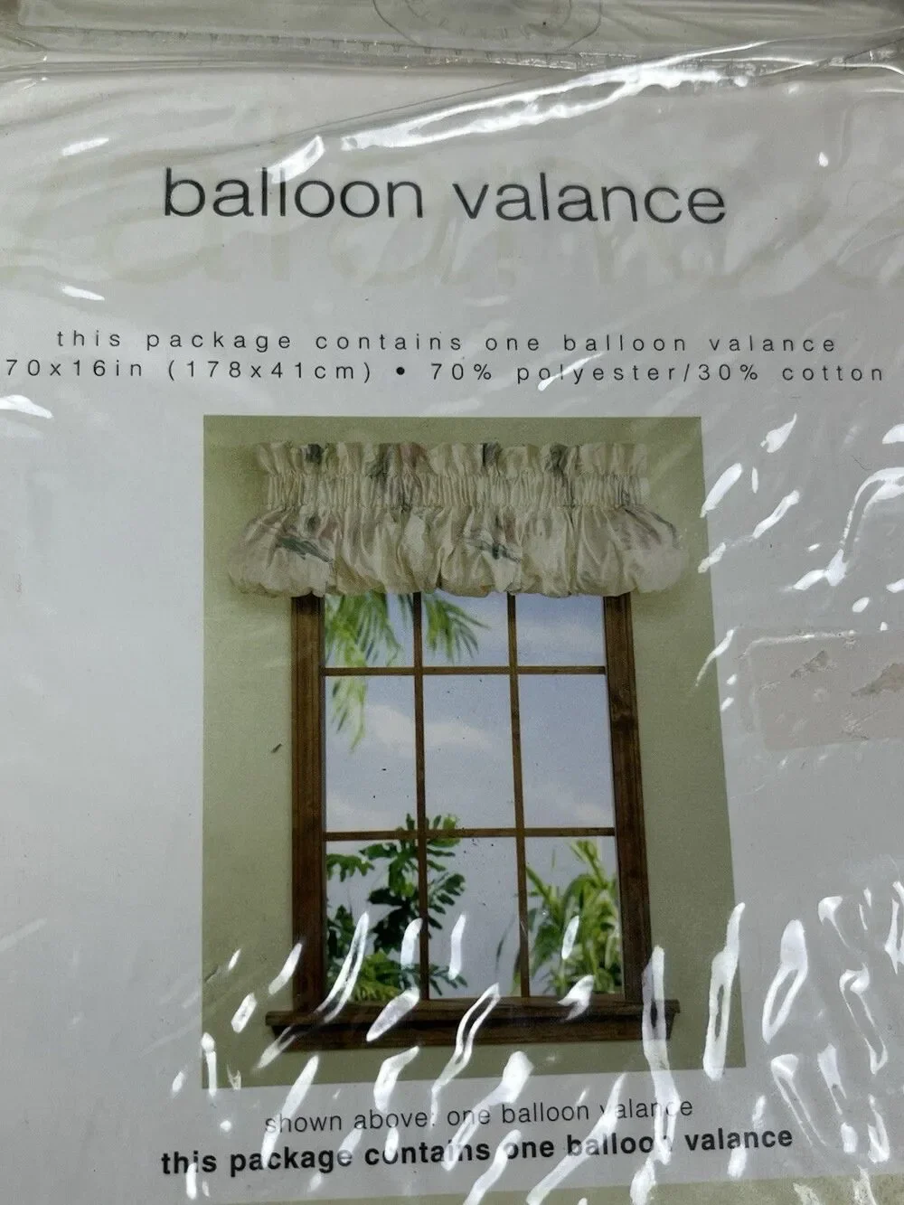 NOS Balloon‎ Valance Key West Floral Coastal 70x16 New USA Made Cottagecore Farm